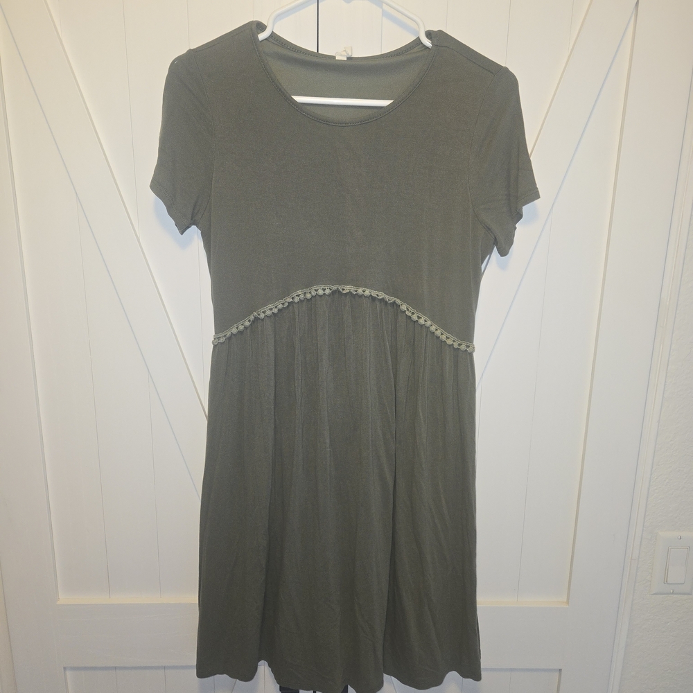 Elegant Olive Green Women's Dress